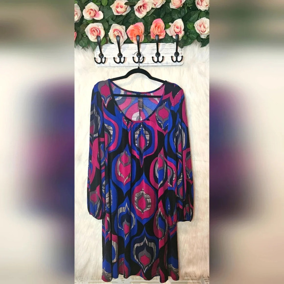 Bisou Bisou Rare Retro Print Frock Dress (NWOT) - Picture 1 of 6